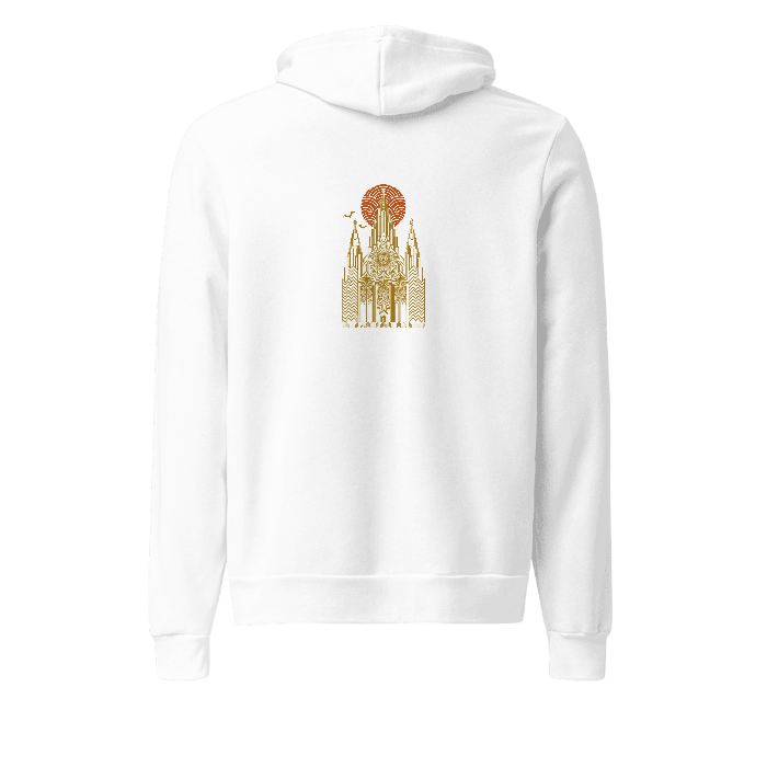 hp-hoodie2back-halloween-cathedral-deco on Unisex Pullover Hoodie | Bella + Canvas 3719 — Back · printed design