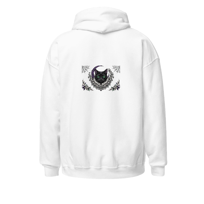 hp-hoodieback-fun-gothcat-tattooflash on Unisex Heavy Blend Hoodie | Gildan 18500 — Back · printed design