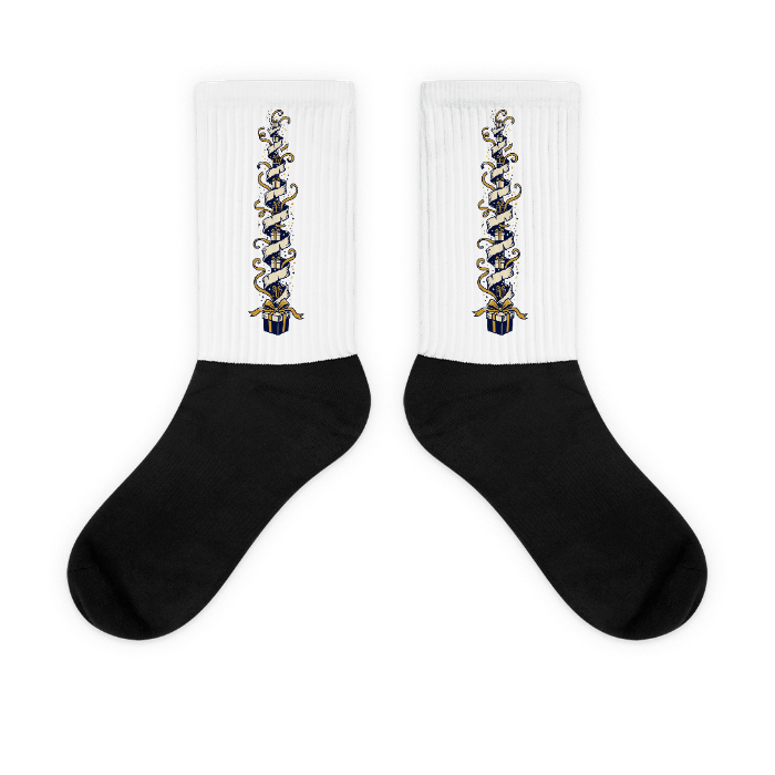 Ribbon Rise Socks — Design · printed design