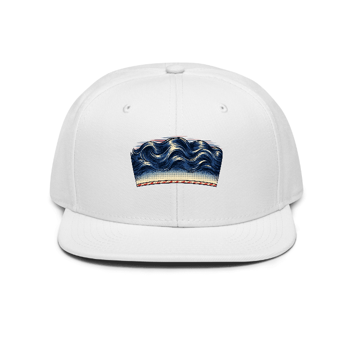Waves Halftone Snapback — Front · printed design